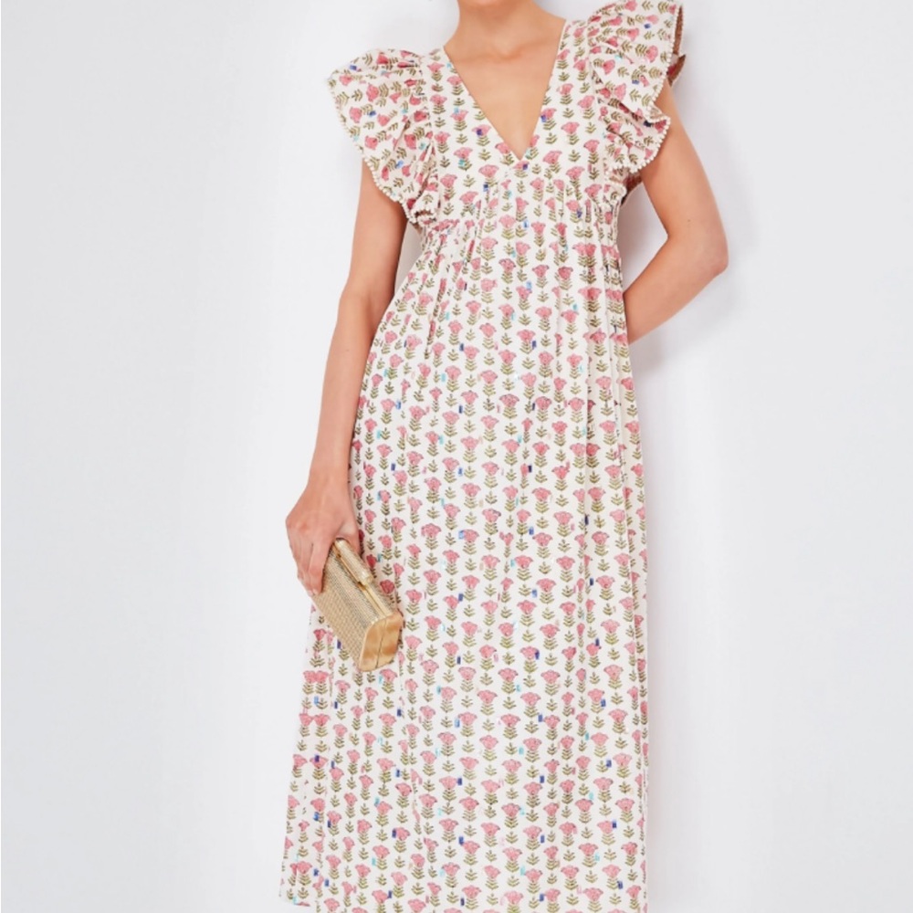 Floral Ruffle Sleeve Dress
